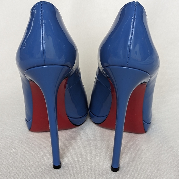 CHRISTIAN LOUBOUTIN | Pigalle Plato Blue Royal Patent Heels, 👠 🎁 💝 - Picture 7 of 12